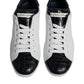 White Black Leather Portofino Sneakers Shoes
