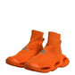 Orange Slip On Wave Socks Men Sneakers Shoes