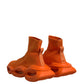 Orange Slip On Wave Socks Men Sneakers Shoes