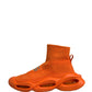 Orange Slip On Wave Socks Men Sneakers Shoes
