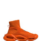 Orange Slip On Wave Socks Men Sneakers Shoes