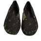 Black Taormina Lace Slip On Flats Shoes