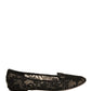 Black Taormina Lace Slip On Flats Shoes
