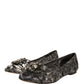 Silver Crystal Loafer Lace Ballet Flats Shoes