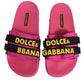 Fuchsia Neoprene Slides Flats Beachwear Shoes