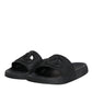 Black Rubber Slides Sandals Beachwear Shoes