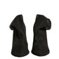 Black Silk Mesh Sock Style Heels Boots Shoes