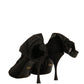 Black Silk Mesh Sock Style Heels Boots Shoes