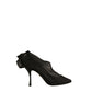 Black Silk Mesh Sock Style Heels Boots Shoes