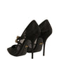 Black Mesh Mary Jane High Heels Pumps Shoes