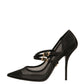 Black Mesh Mary Jane High Heels Pumps Shoes