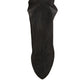 Black Silk Mesh Sock Style Heels Boots Shoes
