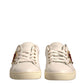 White Leather Gold Red Heart Sneakers Shoes