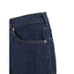 Blue Cotton Straight-Leg Jeans