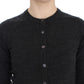 Elegant Gray Wool Cardigan Sweater