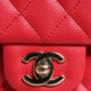 Pink Matelasse Chain Shoulder Lambskin Purse Mini