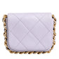 Blue Quilted Calfskin Framing Chain Flap Mini crossbody Bag