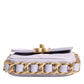 Blue Quilted Calfskin Framing Chain Flap Mini crossbody Bag