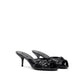 Black Snake Skin  Platform Sandals