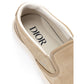 Beige Leather Slip-On Loafers