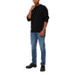 Blue Cotton Skinny Jean