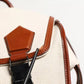 Beige Brown Canvas Leather EDGE Travel Men Back Pack Bag