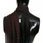 Black Red Viscose Foulard Branded Scarf