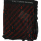 Black Red Viscose Foulard Branded Scarf