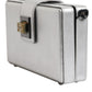 Metallic Silver DG BOX Leather Shoulder Strap Bag