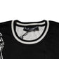 Black White Guitar Silk Crew Neck Sweater