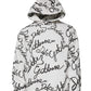 White Logo Cotton Hooded Sweatshirt Sweater