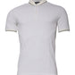White Polka Dot Cotton Collared Polo T-shirt