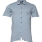 Blue Cotton Button Down Casual Men Polo Shirt
