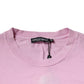 Pink Logo Print Cotton Crew Neck T-shirt