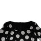 Black White Silk Polka Dots Sheath Midi Dress