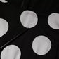 Black White Silk Polka Dots Sheath Midi Dress