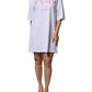 White Logo Print Cotton T-shirt Short Sleeves Mini Dress