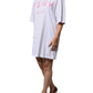 White Logo Print Cotton T-shirt Short Sleeves Mini Dress