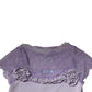 Purple Short Sleeves Floral Lace Trim A-line Midi Dress