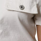 White Cotton Short Sleeves Button Down Romper Dress