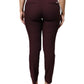 Maroon Mid Waist Tapered Skinny Dress Pants