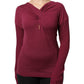 Maroon Jumper Keyhole Knit Pullover Sweater
