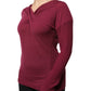 Maroon Jumper Keyhole Knit Pullover Sweater
