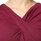 Maroon Jumper Keyhole Knit Pullover Sweater