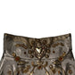 Gold Jacquard Embellished A-line Mini Skirt
