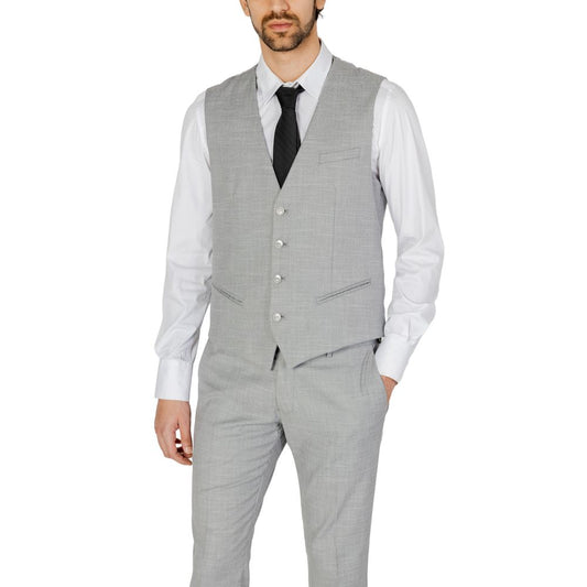 Gray Polyester Waistcoat
