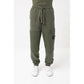 Green Cotton Men's Tracksuit Pants
