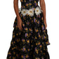 Elegant Floral Silk Maxi Dress with Embellishments