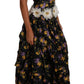 Elegant Floral Silk Maxi Dress with Embellishments