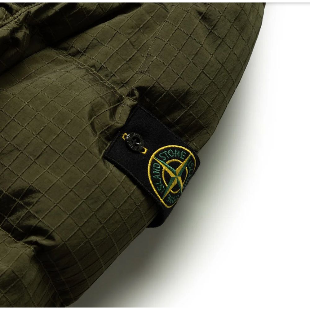 Green Nylon Men Parka